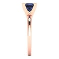 thumbnail image 3 of 1.0ct princess cut blue sapphire 18k rose gold Bridal Wedding Engagement Promise Anniversary Ring for Women size 4.75, 3 of 7