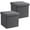 Dark Gray, variant on Ornavo Home 2 Pack 15 Inch Folding Storage Ottoman with Storage, Square Cube Linen Small Storage Ottoman Foot Rest Stool - Gray