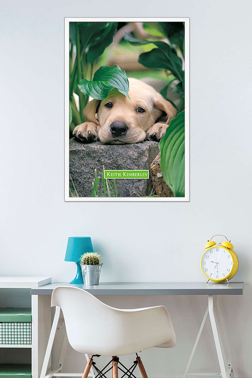 Keith Kimberlin - Puppy - Lazy Days Wall Poster, 22.375" x 34", Framed