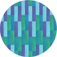 thumbnail image 1 of Ahgly Company Machine Washable Indoor Round Transitional Bright Turquoise Blue Area Rugs, 3' Round, 1 of 7