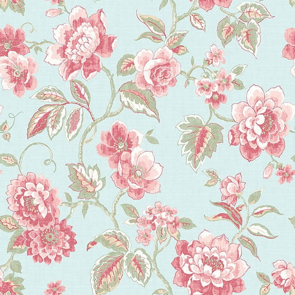 Concord Wallcoverings Papier Peint Texturé floral avec Roses et Feuilles