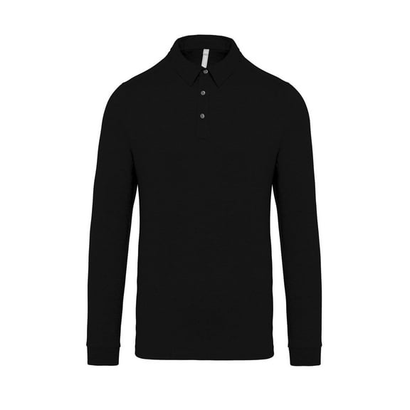 Jersey knit long sleeve polo shirt