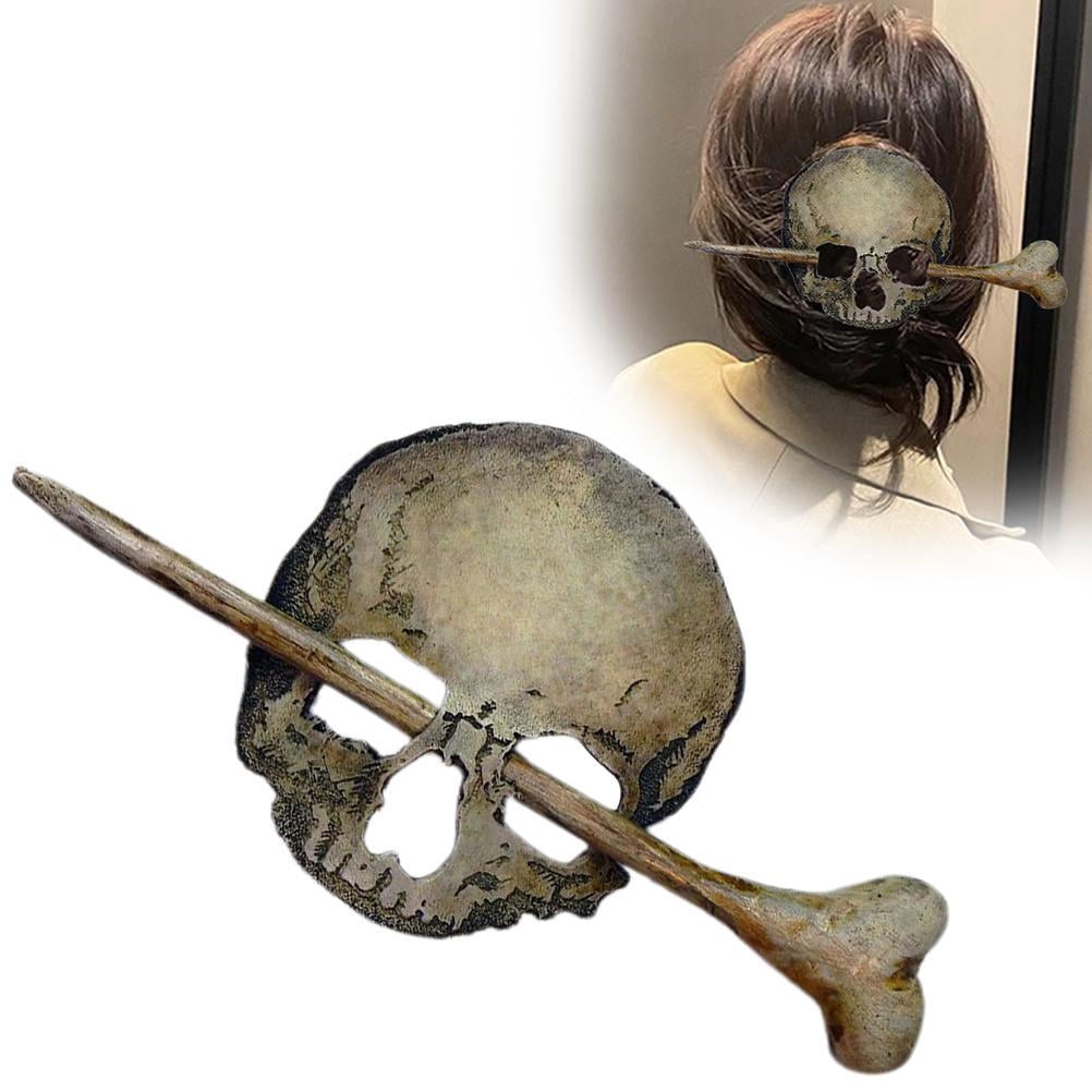Halloween Skeleton Hair Pin Stick Slide with Stick Retro Gothic Head Bone Hair  Clip Sticks Hairpin for Women Girl Hair Accessory - Walmart.com