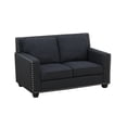 thumbnail image 6 of Gewnee 57" Linen Upholstered Loveseats with Nailhead Trim,Black, 6 of 13