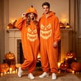 thumbnail image 2 of Curuila Halloween Adult Jumpsuit Fleece Hallowmas Pumpkin Hooded Pajamas For Women And Men Party Soft Homewear Jumpsuit Size L, 2 of 5