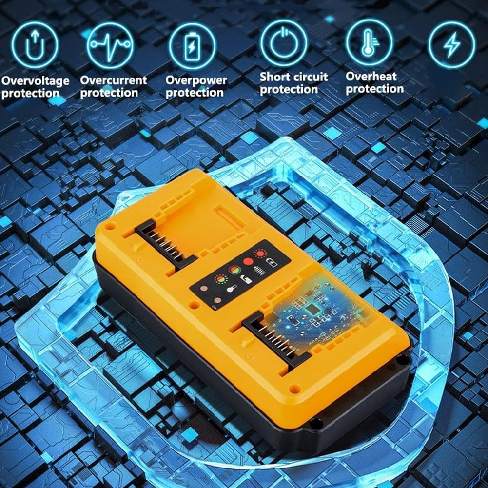 Portable Dual Ports Charger For Dewalt 18V-20V Lithium Battery Rechargeable DCB207 DCB206 DCB204 DCB203 Fast Charger