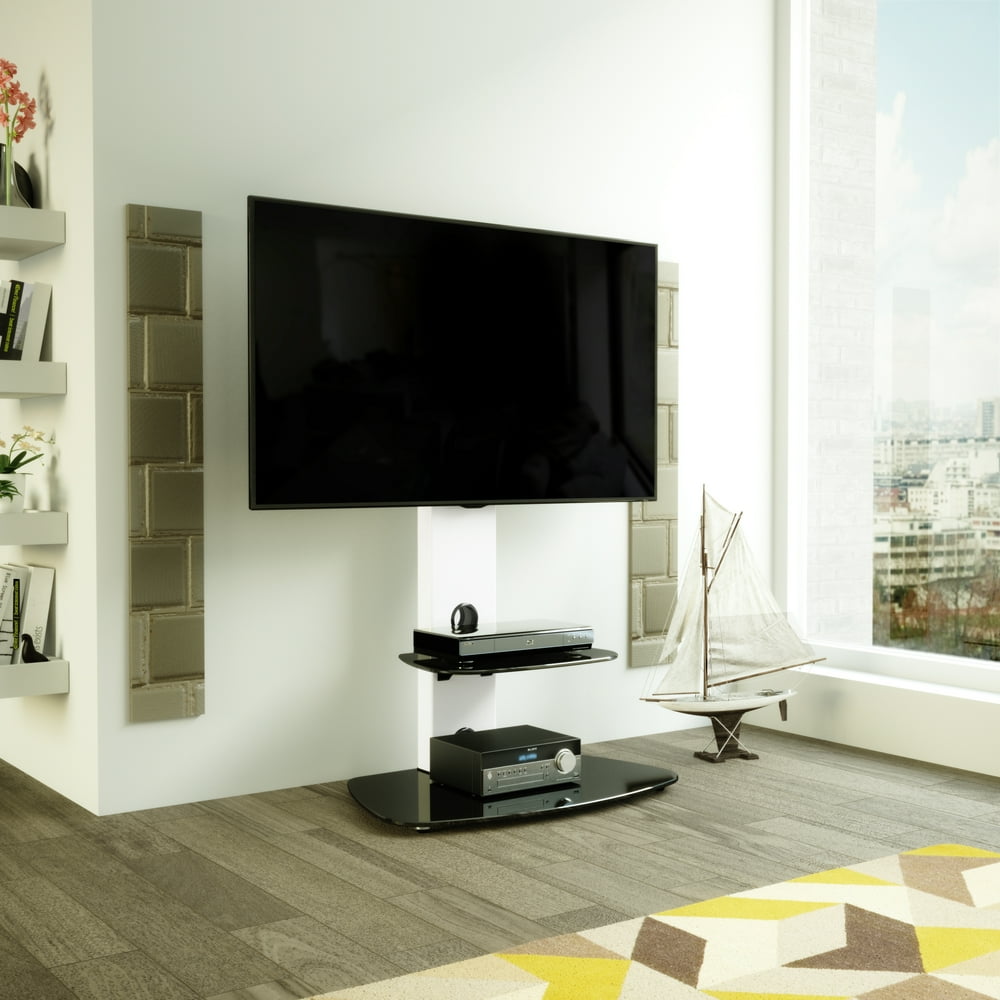 FSL700LUCSWA Lucerne TV Floor Stand with TV Mounting Column for 32inch to 65Inch TVs, Satin