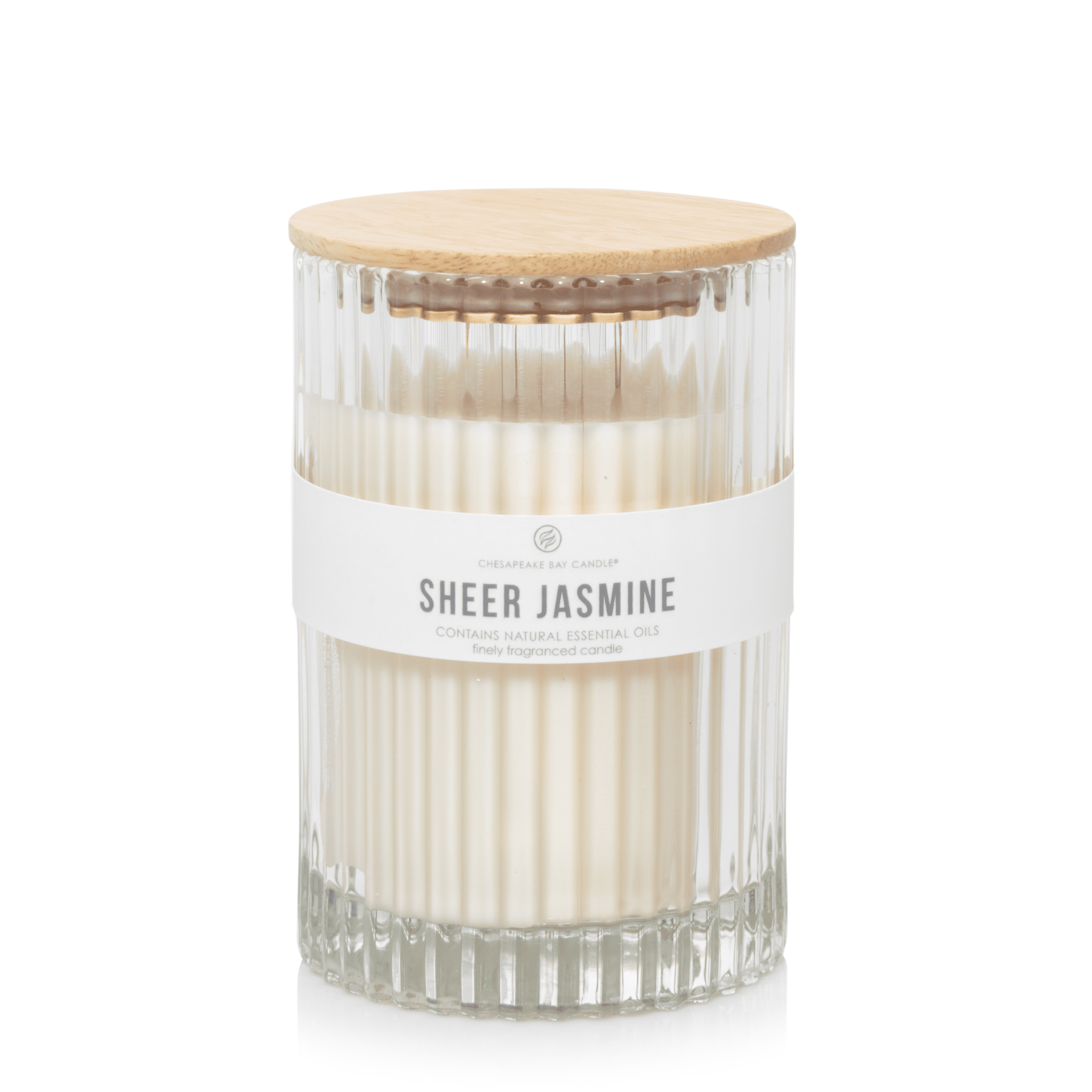 Chesapeake Bay Candle Minimalist Collection Sheer Jasmine 12 7oz Large Ribbed Glass Jar Candle Walmart Com