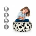 thumbnail image 2 of Cat Storage Toy Bag Chair, Funny House Pet Silhouettes with Various Poses Cartoon Style Abstract Animal Doodles, Stuffed Animal Organizer Washable Bag, Small Size, Beige Black, by Ambesonne, 2 of 3
