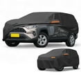 thumbnail image 1 of Funda para auto impermeable para todo clima, protección exterior completa contra el sol y la lluvia, con tiras reflectantes, negra para Toyota RAV4, 1 of 7