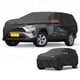 thumbnail image 1 of Funda para auto impermeable para todo clima, protección exterior completa contra el sol y la lluvia, con tiras reflectantes, negra para Toyota RAV4, 1 of 7