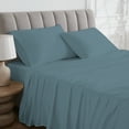 thumbnail image 6 of Purity Home 100% Cotton Full Sheet Set, 400 Thread Count Sateen Green Wrinkle-Resistant 4- Piece Set Teal, 6 of 9