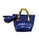 thumbnail image 2 of Bolso de mano femenino a escala 1/6, juguete de imitación de cuero sintético con borlas, 12 azul, 2 of 9