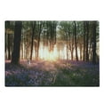 thumbnail image 1 of Forest Cutting Board, Bluebell Woods Sunrise with White Rabbit Sunny Spring Day in Woodland, Decorative Tempered Glass Cutting and Serving Board, Large Size, Purple Green, by Ambesonne, 1 of 1