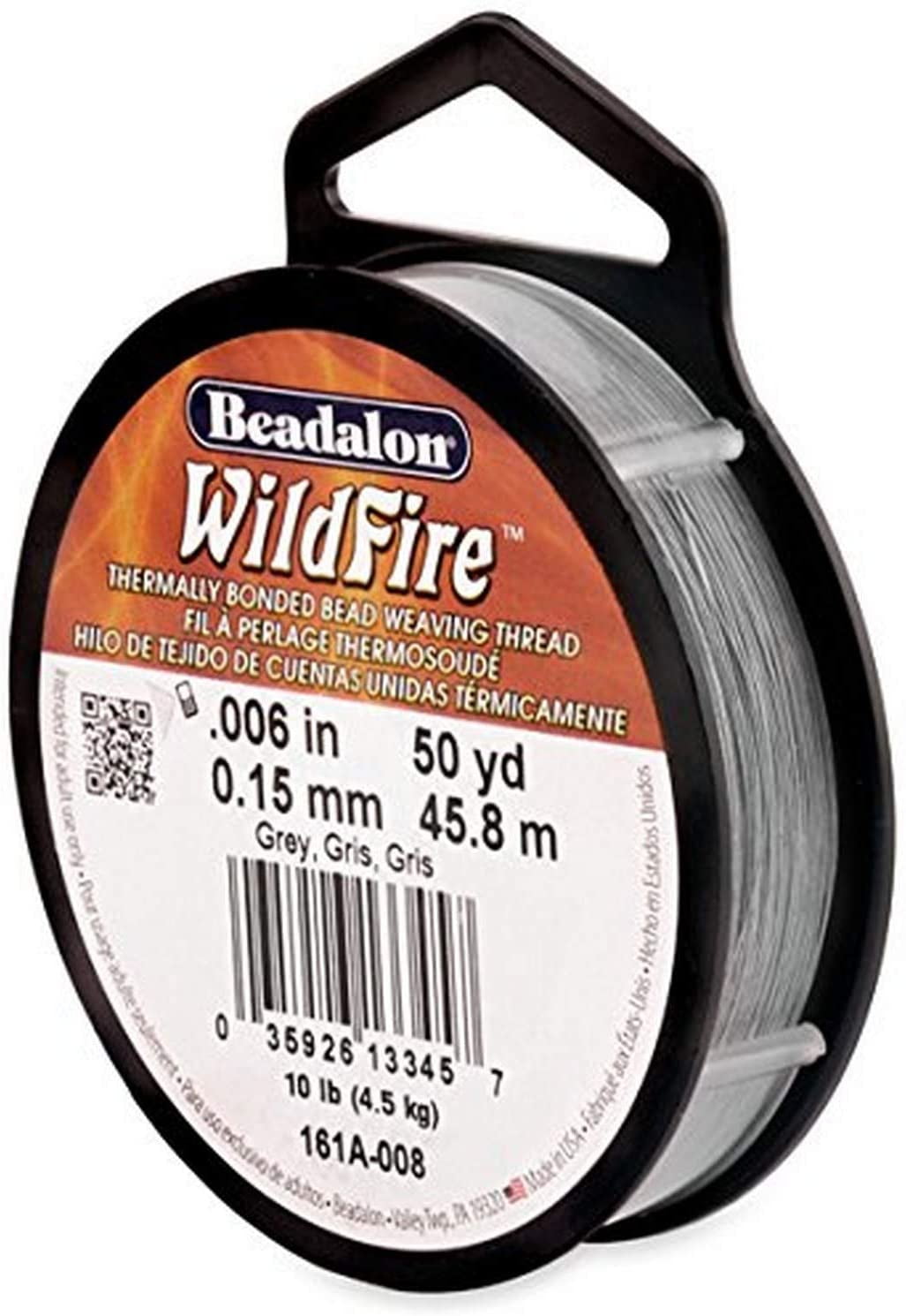 Beadalon Wildfire Stringing Thread .006'X50yd, Grey