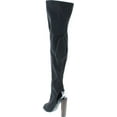 thumbnail image 3 of CAPE ROBBIN Connie-1 Women's Over The Knee Peep Toe Stacked Heel Boots Half Size Big, 3 of 7
