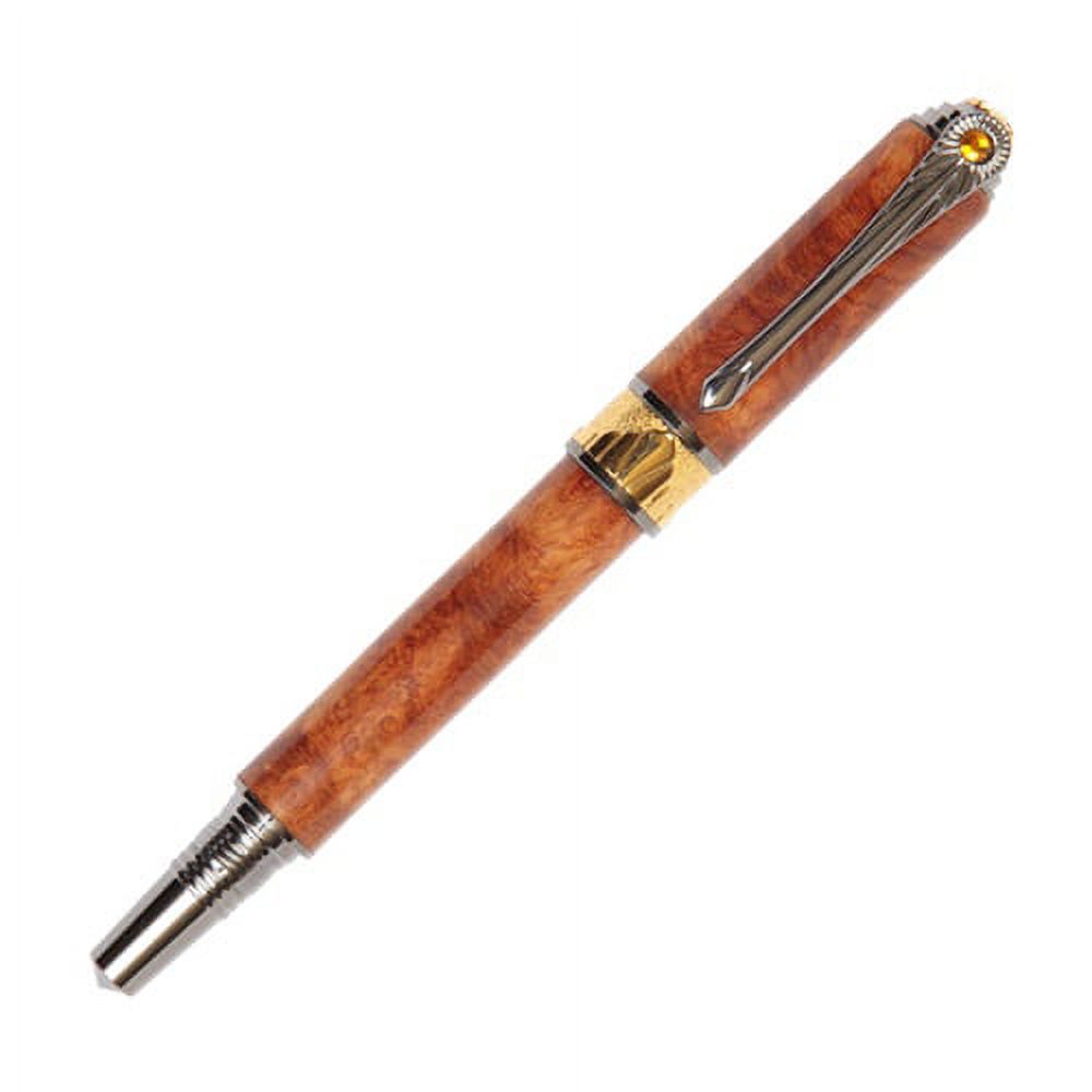 Art Deco Fountain Pen - Amboyna Burl