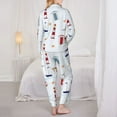 thumbnail image 5 of Junzan Nautical Lighthouse Sailboat Print Womens Pajama Sets,Long Sleeve Button Down For Women Pjs 2 Piece, 5 of 9