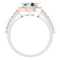 thumbnail image 4 of 1.86 ct Round Cut Natural Sky Blue Topaz Solitaire with Simulated Diamond Accents 18K White/Rose Gold Womens Engagement Ring, 4 of 5