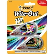 BIC Wite-Out Brand ZAP! Correction Tape, White, 2 Count, Pack of 6