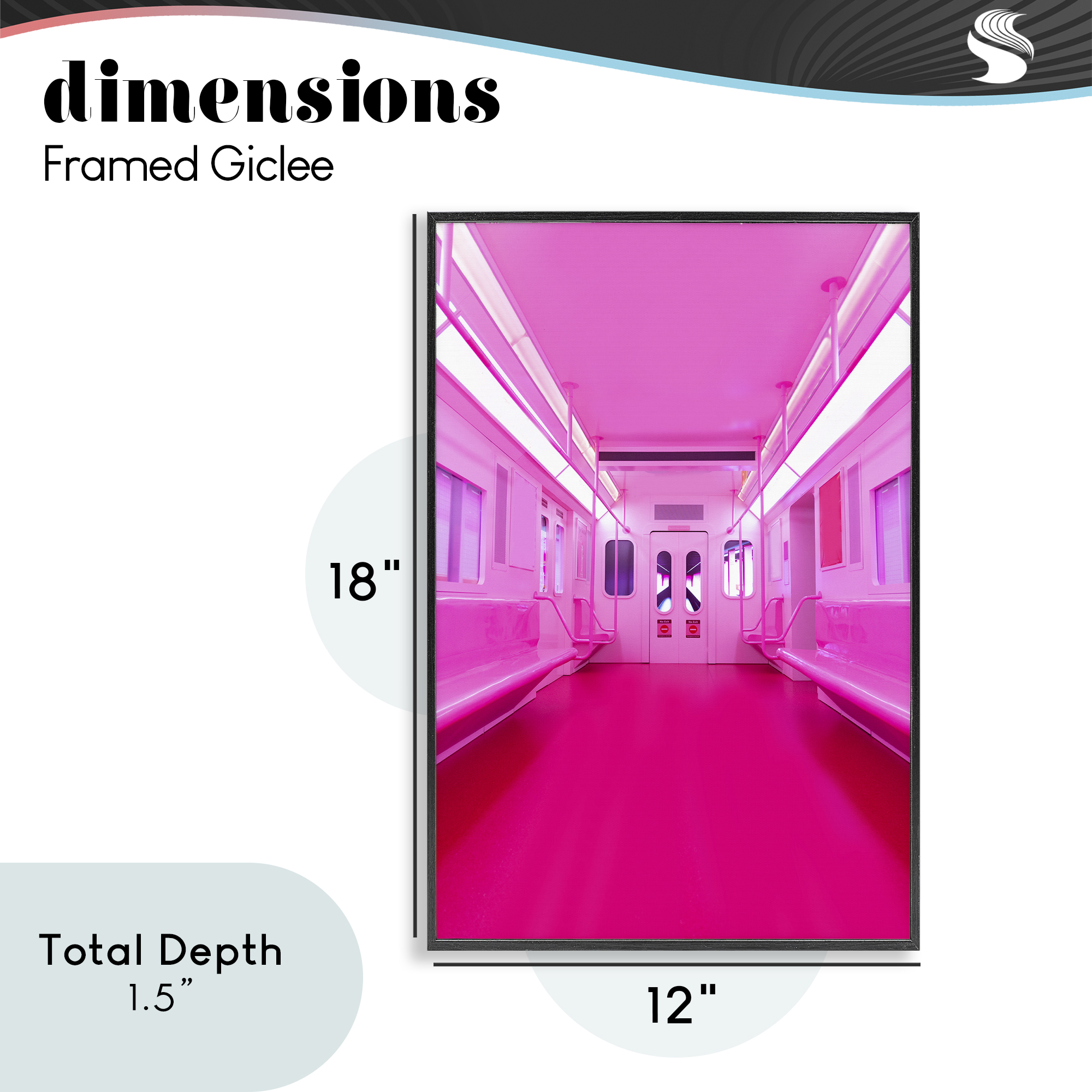 Futuristic Pink Tone Subway Black Framed Giclee Art, design by LISH Creative