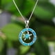 thumbnail image 1 of Collar para mujer, joyería para mujer, joyería para mujer 2022, collar de tortuga circular de moda, plata - Penh azul cielo para mujer, colgante de regalo maravilloso., 1 of 5