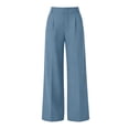 thumbnail image 5 of Stamzod Trousers Pants for Women Business Work Dress Pants Wide Leg Casual Trousers Slacks with Pockets Light Blue M, 5 of 7