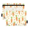 thumbnail image 2 of 2 Pack Pencil Pouch for 3 Ring Binder Smooth Zipper Folders with Pockets Clear Window Pencil Case Carrot and Polka Dots, 2 of 6