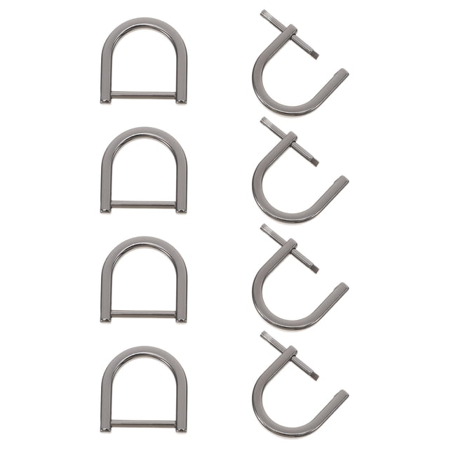 unbranded 8Ud Anillos D De Metal Con Tornillo Desmontable Para Reparar Bolsas Accesorios Color Negro