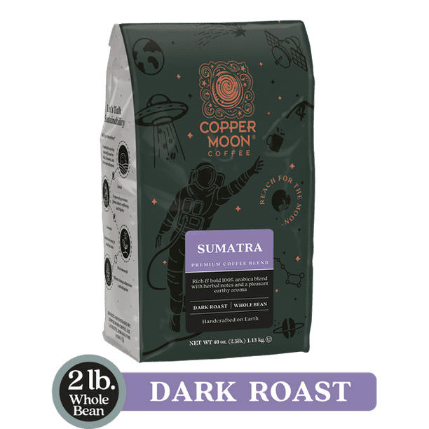 Copper Moon Preminum Quality Sumatra Blend Coffee, Dark Roast Coffee