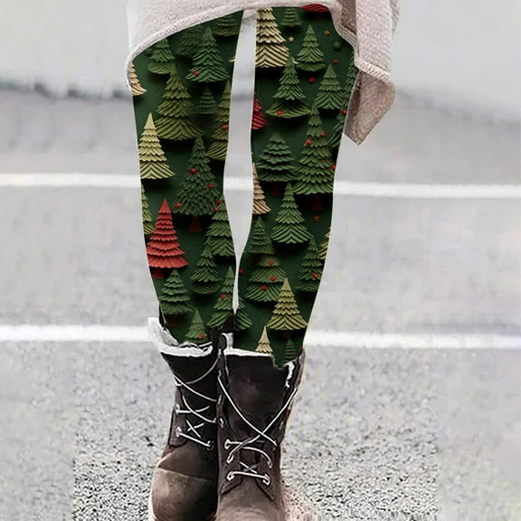 Herrnalise Womens fashion Fashion Casual Christmas Printed Tight Leggings High Waist Pants Christmas Gifts For Women