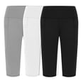 thumbnail image 5 of LMOIPLI Women's Slim Crop Pants Sports Jogger Plain Color Vintage Yoga Leggings Yoga Leggings Elastic High Waist Fashion Summer Clothes White L, 5 of 6