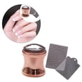 thumbnail image 4 of Juego de plantillas de silicona para decoración de uñas, raspador y estampador, reutilizables, para mujer. Rosa dorada, 4 of 8