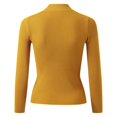 thumbnail image 4 of Vedolay Women's Tops Womens Tops Turtleneck Long Sleeve Side Split Lightweight Sweaters,Yellow S, 4 of 5