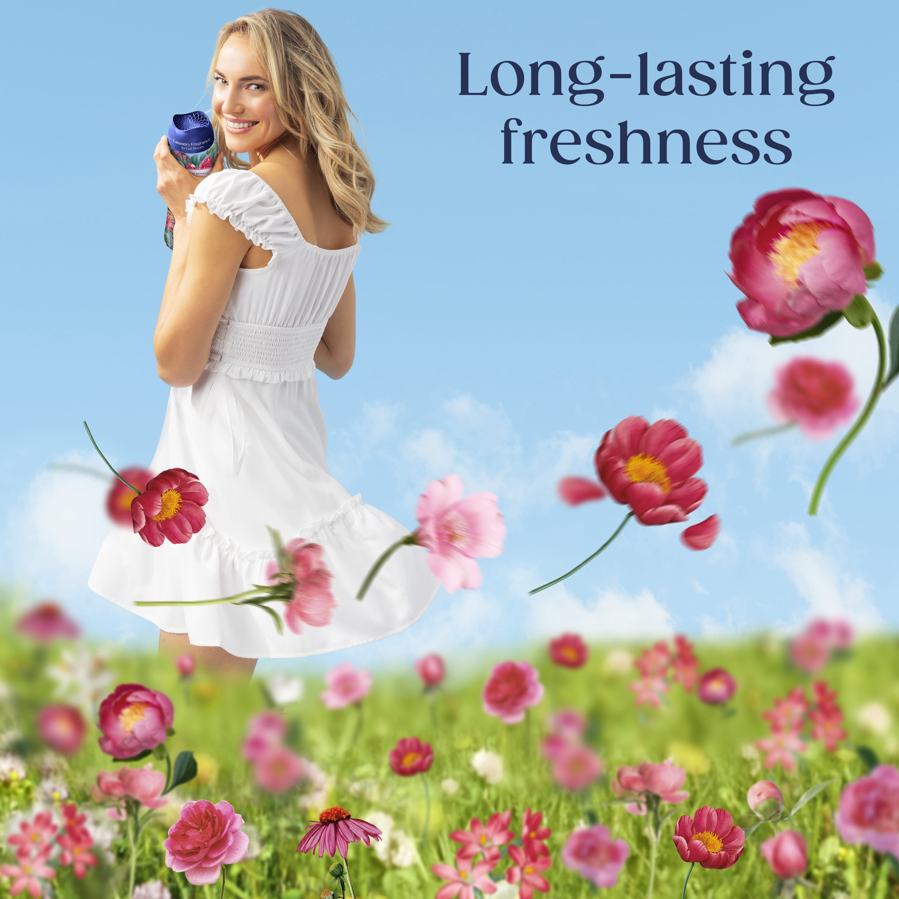 (4 pack) Downy Laundry Scent Beads Boutique Botanicals In-Wash Scent Booster, Peonia Scent, 21.1 oz