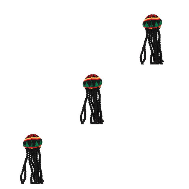 Guardurnaity Rasta Hat with Black Dreadlocks Lightweight Clothing Accessories Props Caps Festival Stylish Headwear Wig Outfit for Men Women Type1 NO1 Guardurnaity CBP583061
