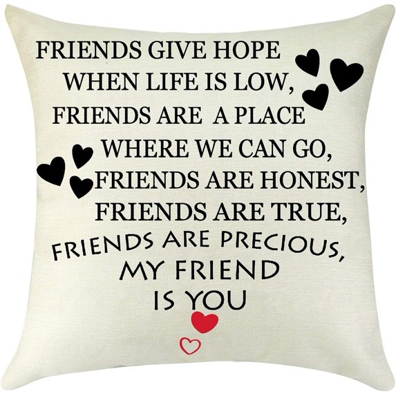 Friendship Gift Throw Pillow Cover Best Friend to my Sister Gift Pillow Cases Inspirational Gift for Sister Friend Appreciation Gift Birthday Gift