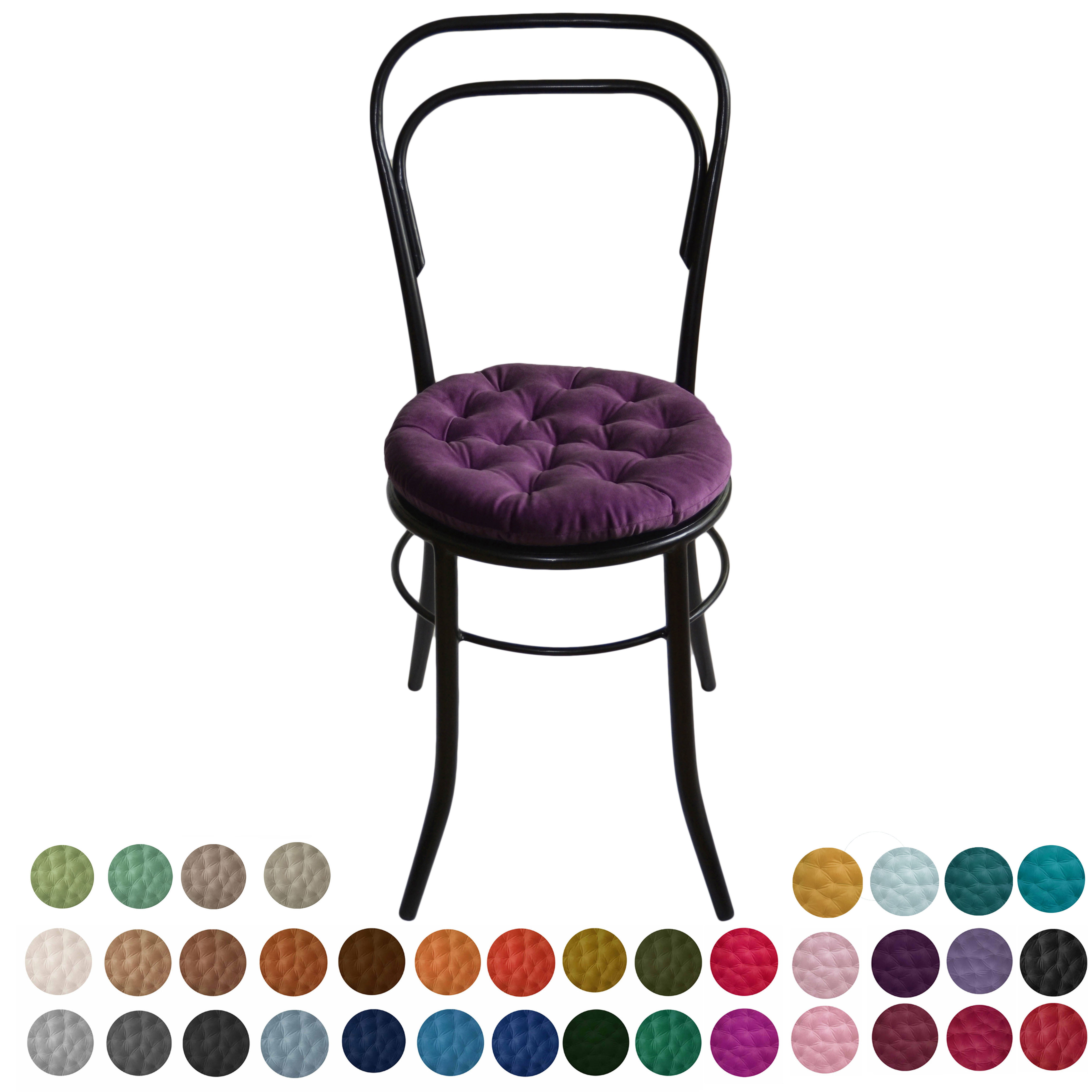 Infinity Collection Purple 16 Square Chair Pad/cushion: Tie Backs  Reversible Tufted Plush for Kitchen Bar Stool Dining Room 