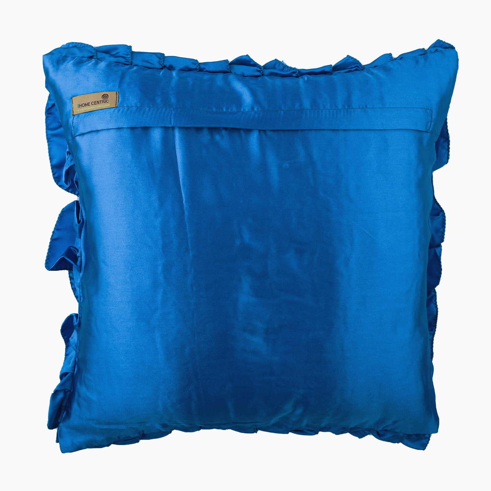 The HomeCentric Pillow Covers Blue Throw Pillows Cover Vintage Ruffles Shabby Chic Pillowcases Pack of 2 14x14 inch (35x35 cm) Pillow Covers Square Satin Pillows Covers Couch Solid-Vintage Blues
