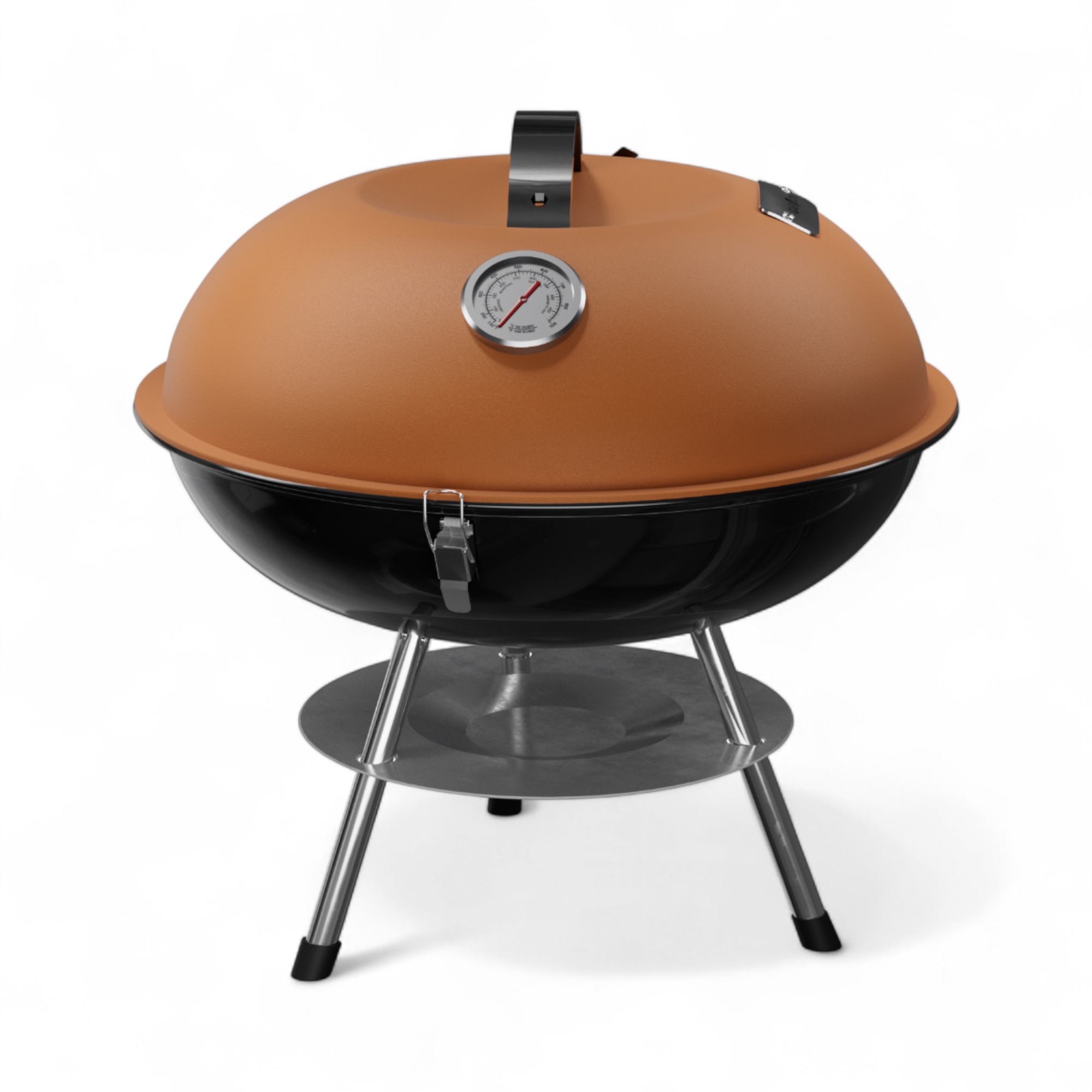 GasOne CG-14T – 14-inch Portable Barbecue Grill with 3-Point Locking Lid for Heat Preservation – Dual Venting System – Small Charcoal Grill for Backyard, Camping, Boat