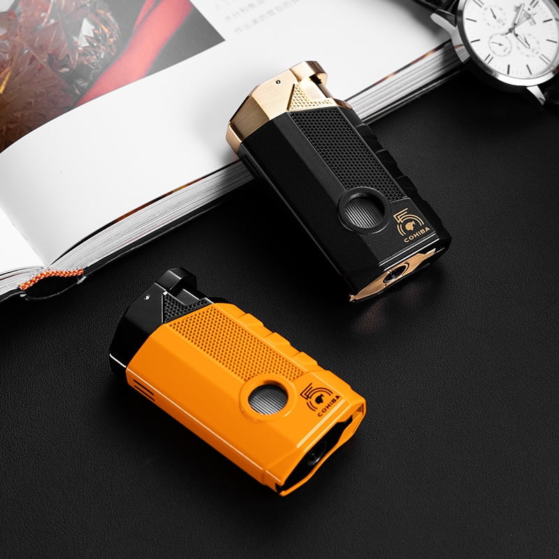 Cigar Lighter Cigarette Lighter Portable Large Diameter Smoke Tank Windproof Direct Punch Multifunctional Lighter Gift Box