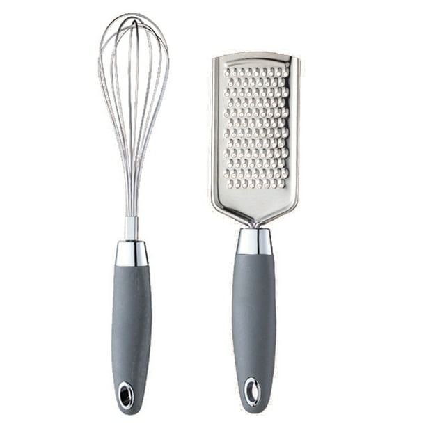 Juego de artilugios de cocina de acero inoxidable de 2 piezas con asas suaves al tacto para cocinar