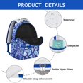 thumbnail image 4 of Marine Life Backpack for Student Waterproof Scratch-Resistant Composite Oxford Cloth with Beach Shell, Coral, and Fish Print, Comfortable Adjustable Straps, Perfect for Travel and Outdoor Activities, 4 of 4