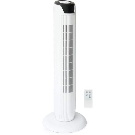 Tower Fan with and Timer in White