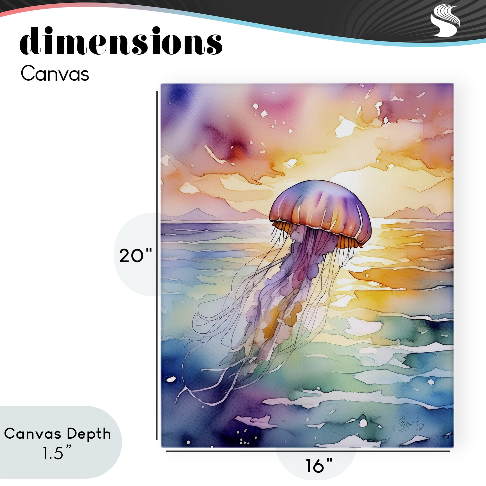 Stupell Industries Celestial Drift Jellyfish Canvas Wall Art, design by Shelly Craig