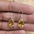 thumbnail image 2 of Gaspara Oval Yellow Citrine Women's Drop Dangle Earring 925 Sterling Silver, 2 of 3