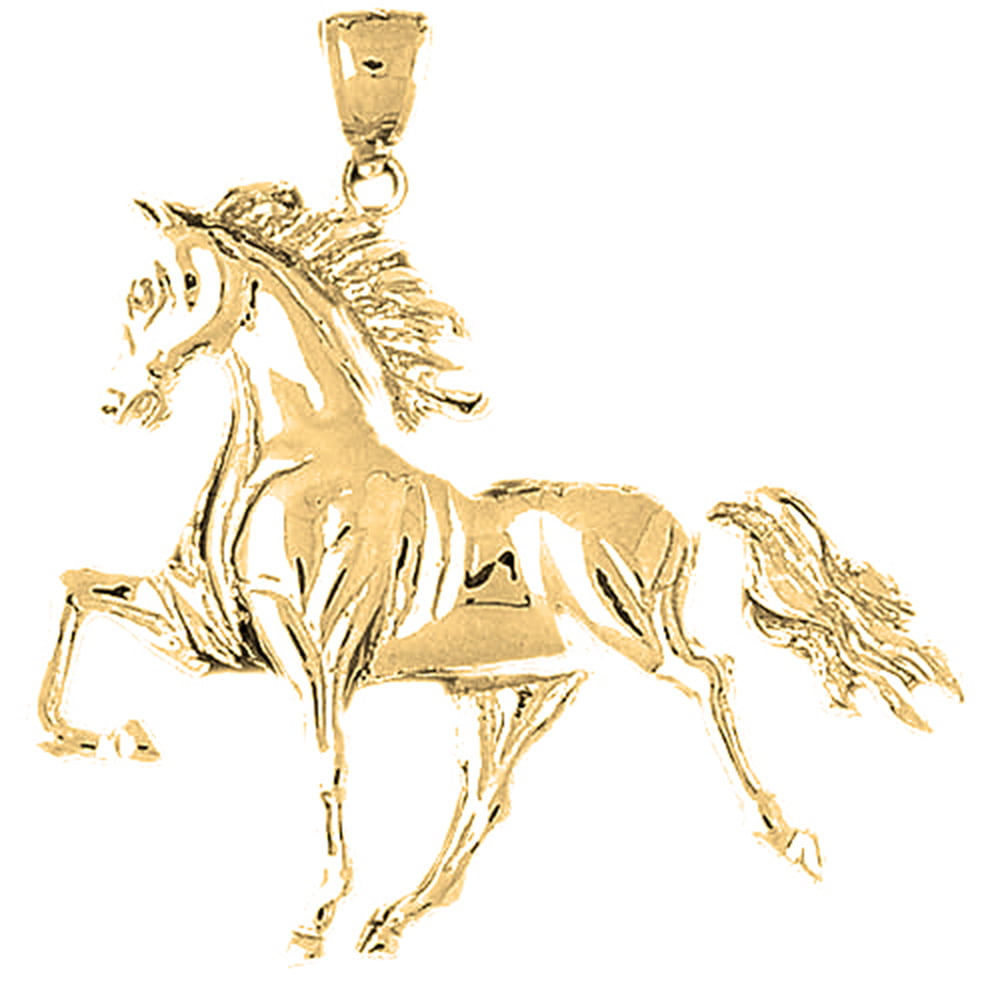 Jewels Obsession Horse Charm Pendant 14K White Gold Horse Pendant 13 mm