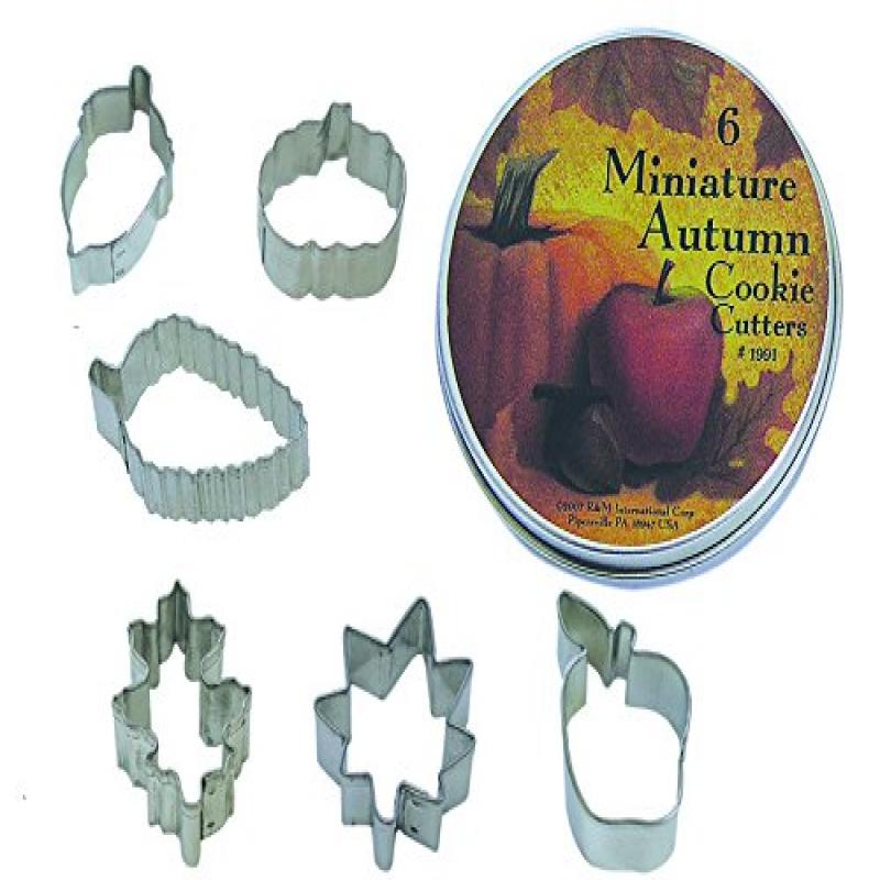 R & M Mini Leaf Cookie Cutter Set, Tin