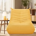 thumbnail image 3 of Bean Bag Chair Big Sofa for Adults Fireside Chair Togo Chair with Ottoman and Pillow Memory Foam Filled Tufted Comfy Lazy Floor Lounge for Living Room Gaming Venue, Cashmere, Yellow, 3 of 18