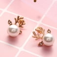 thumbnail image 7 of Earrings Christmas Pearl Deer Earrings for Women Unique Holiday Jewelry Fashionable Statement Accessories, 7 of 7